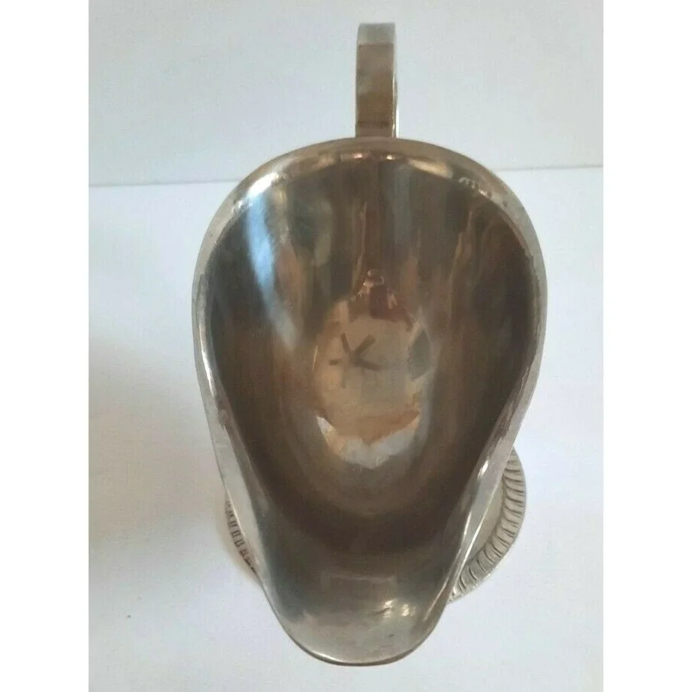 Vintage 18-8 Stainless Steel Gravy Boat Japan Footed Sauce Server Gadroon Base